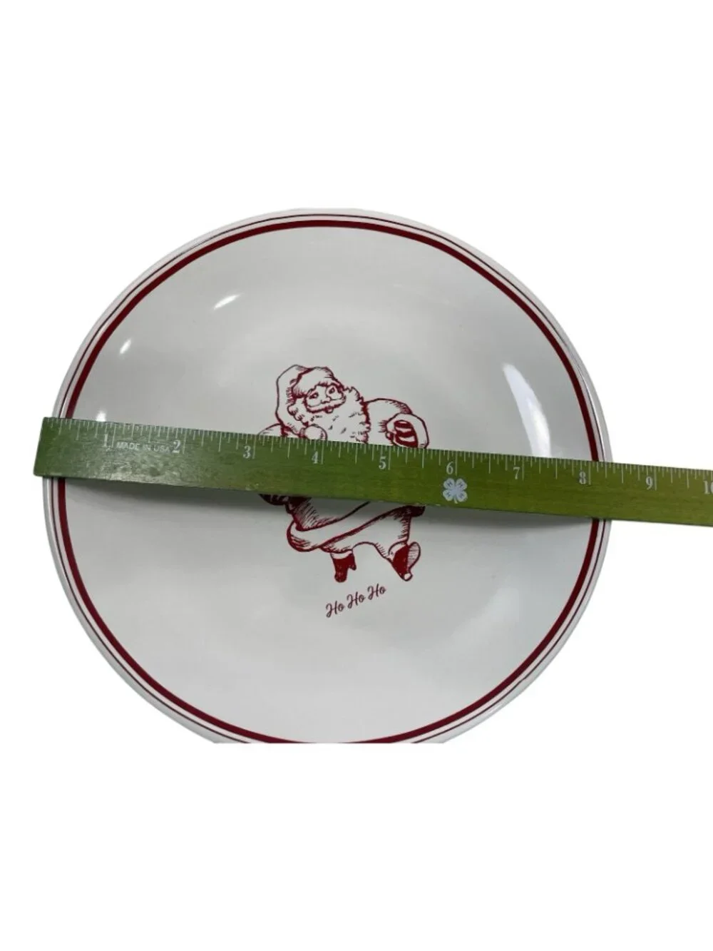 Sur La Table Dessert Plates Set of 4 Joyeux Noel Santa Reindeer Stockings Tree